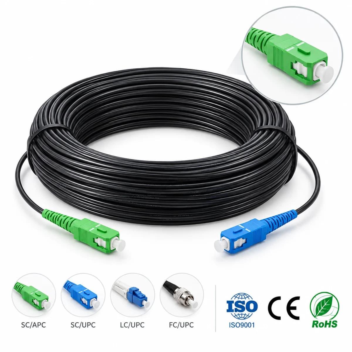 Наружный абонентский кабель FTTH с разъёмами